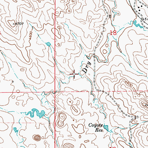 Topographic Map of Coyote Draw, WY
