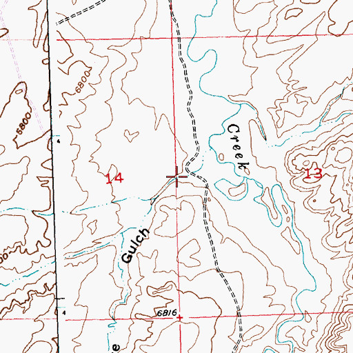 Topographic Map of Coyote Gulch, WY