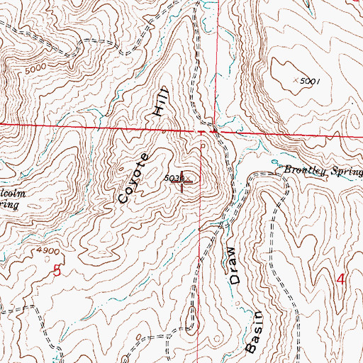 Topographic Map of Coyote Hill, WY