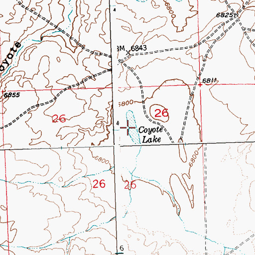 Topographic Map of Coyote Lake, WY