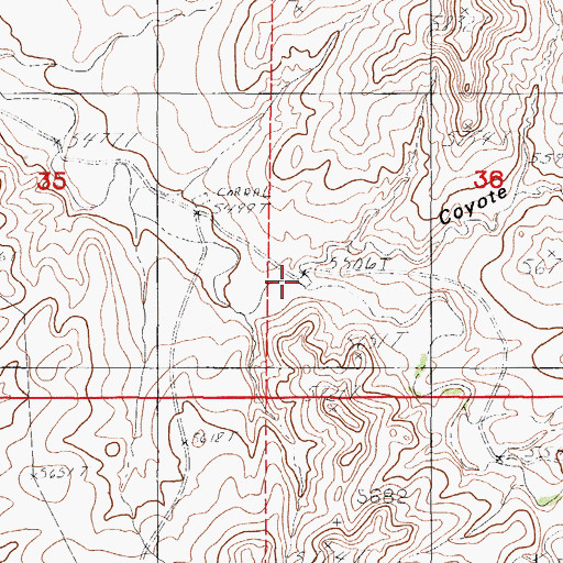 Topographic Map of Coyote Smith Draw, WY
