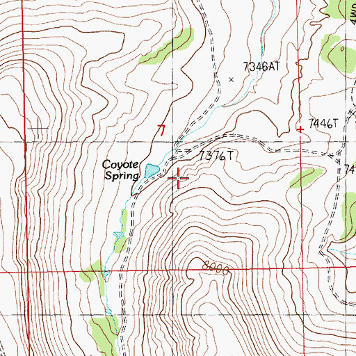 Topographic Map of Coyote Spring, WY
