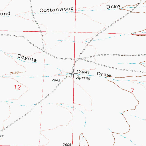 Topographic Map of Coyote Spring, WY