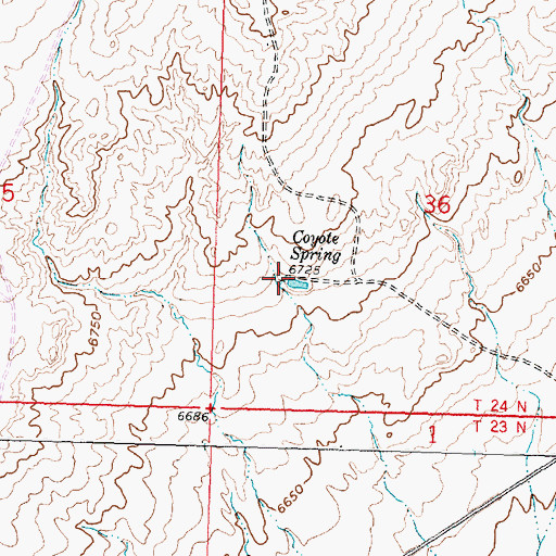 Topographic Map of Coyote Spring, WY
