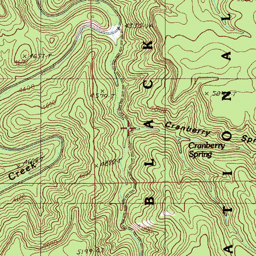 Topographic Map of Cranberry Springs Gulch, WY