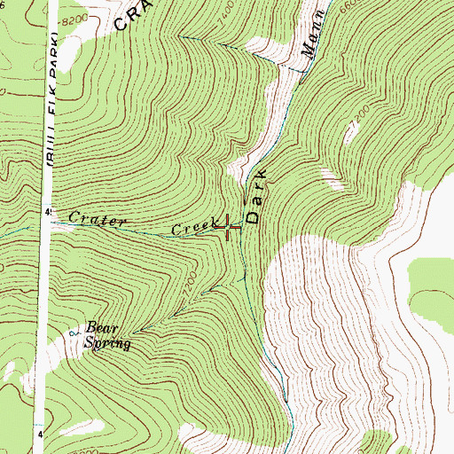 Topographic Map of Crater Creek, WY