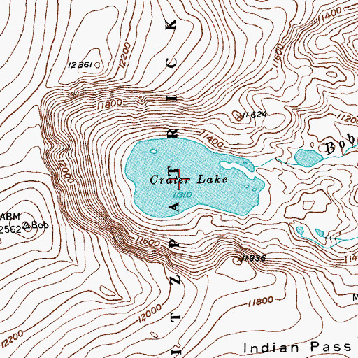 Topographic Map of Crater Lake, WY