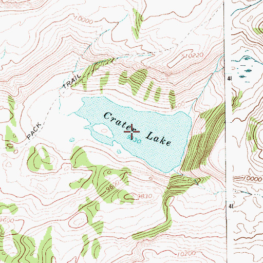 Topographic Map of Crater Lake, WY