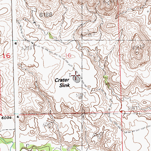 Topographic Map of Crater Sink, WY