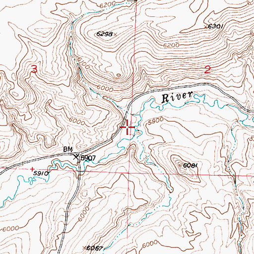 Topographic Map of Crawford Creek, WY