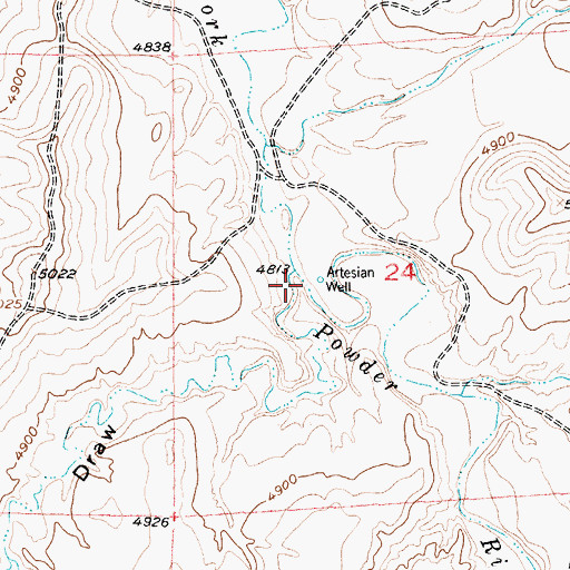 Topographic Map of Crawford Draw, WY