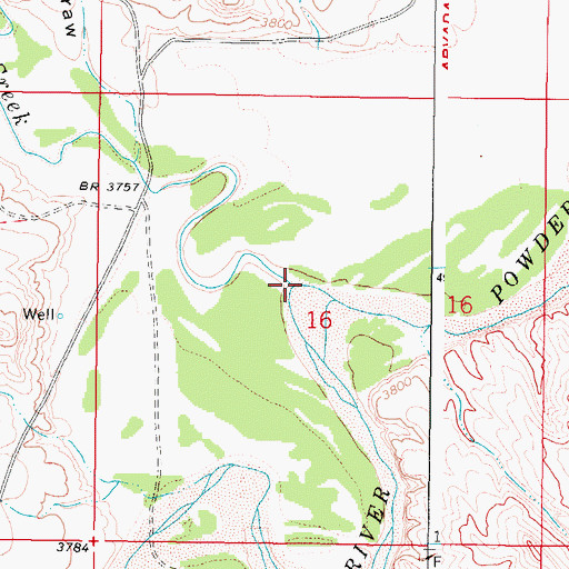 Topographic Map of Crazy Woman Creek, WY