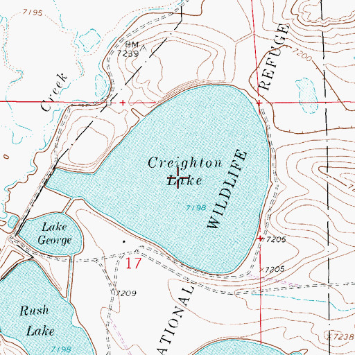 Topographic Map of Creighton Lake, WY