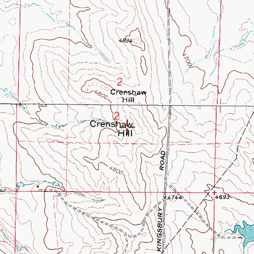 Topographic Map of Crenshaw Hill, WY