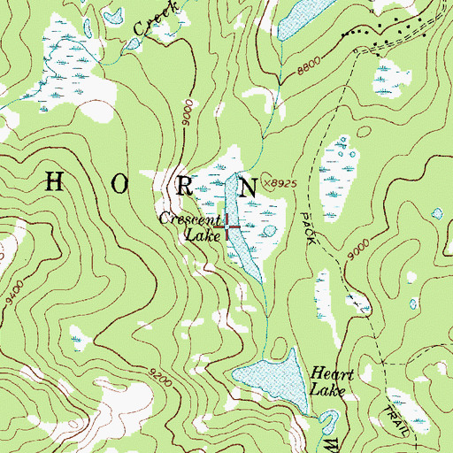 Topographic Map of Crescent Lake, WY