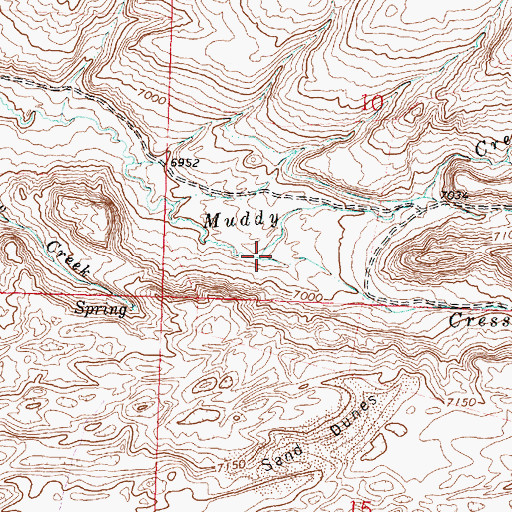 Topographic Map of Cress Creek, WY