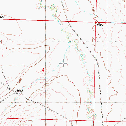 Topographic Map of Creston Draw, WY