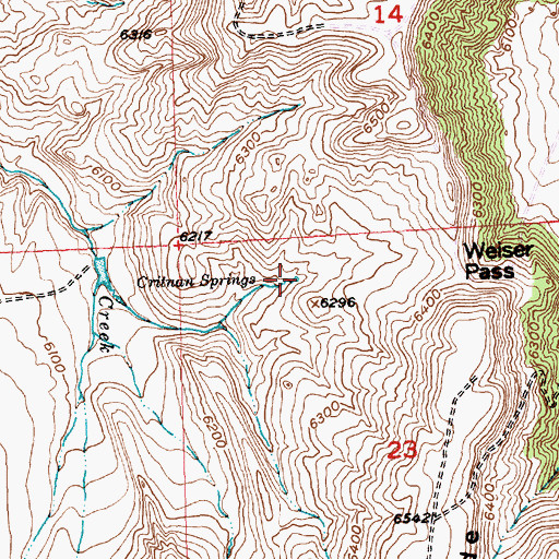 Topographic Map of Critnan Springs, WY