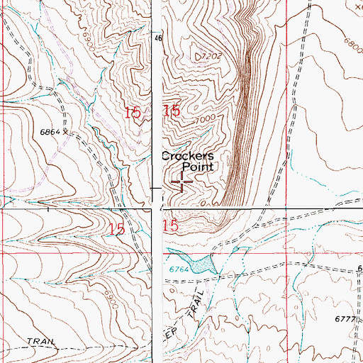 Topographic Map of Crockers Point, WY