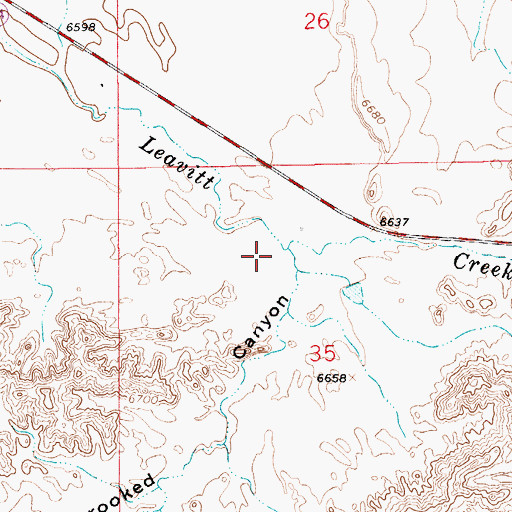 Topographic Map of Crooked Canyon, WY