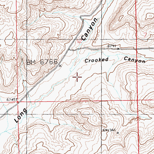 Topographic Map of Crooked Canyon, WY