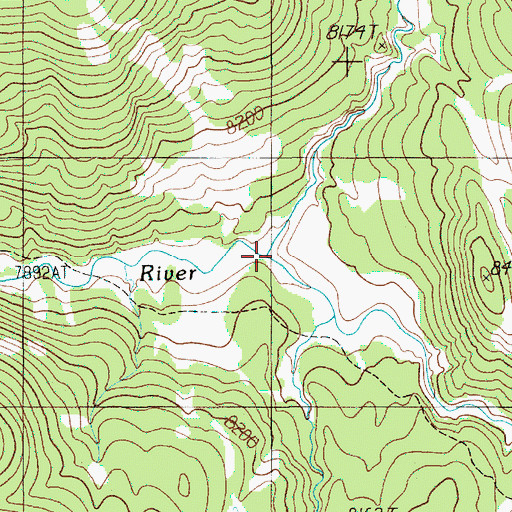Topographic Map of Crooked Creek, WY