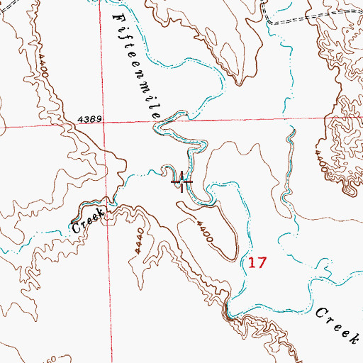 Topographic Map of Crooked Creek, WY