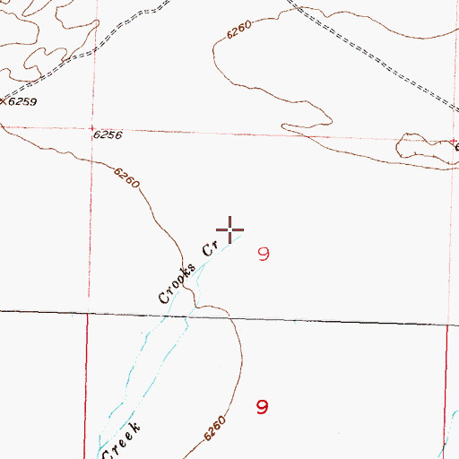 Topographic Map of Crooks Creek, WY