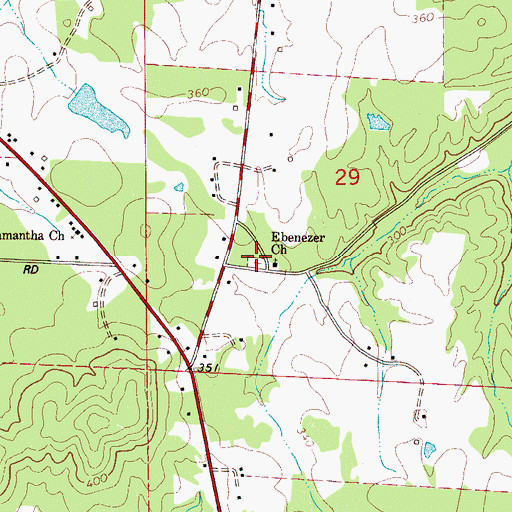 Topographic Map of Ebenezer Cemetery, AL