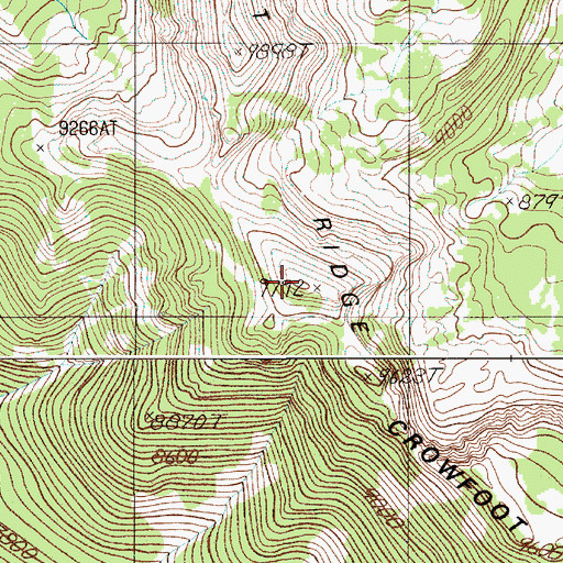 Topographic Map of Crowfoot Ridge, WY