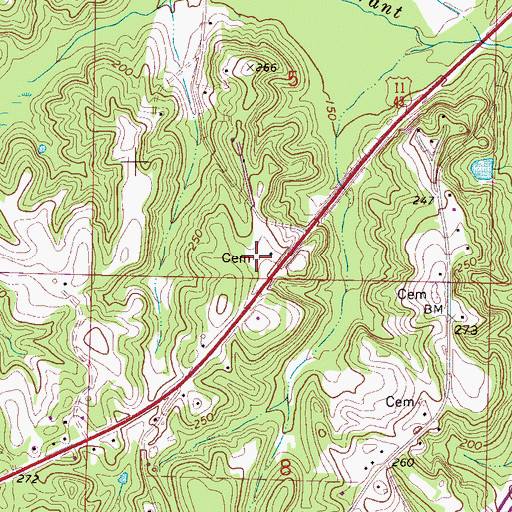 Topographic Map of Foster Cemetery, AL