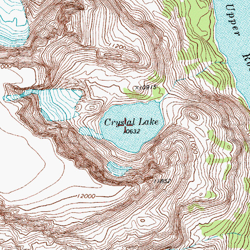 Topographic Map of Crystal Lake, WY
