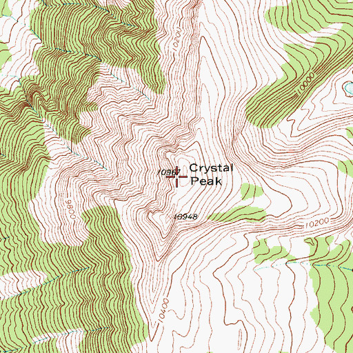 Topographic Map of Crystal Peak, WY