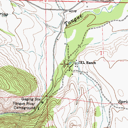Topographic Map of Crystal Spring Draw, WY