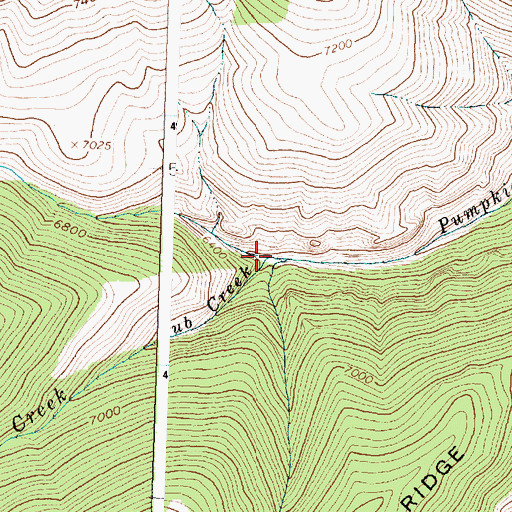 Topographic Map of Cub Creek, WY