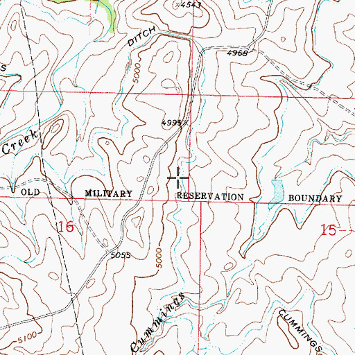 Topographic Map of Cummings Ditch, WY