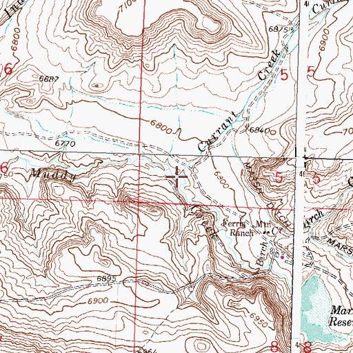 Topographic Map of Currant Creek, WY