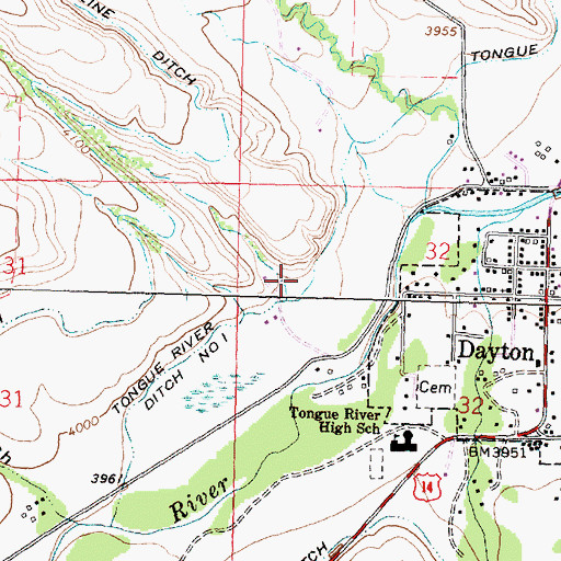 Topographic Map of Currant Draw, WY