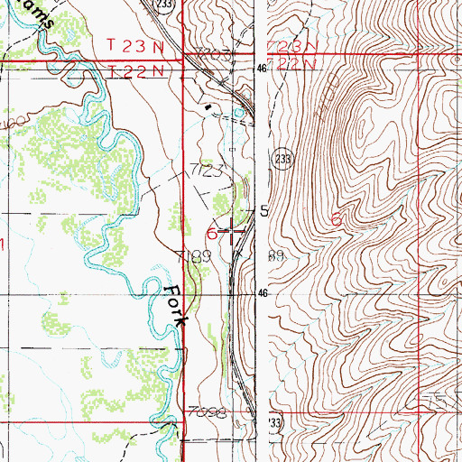 Topographic Map of Curtis Spring, WY