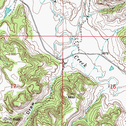 Topographic Map of Cutler Draw, WY