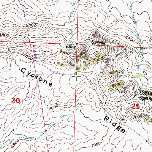 Topographic Map of Cyclone Ridge, WY