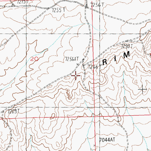 Topographic Map of Cyclone Rim, WY