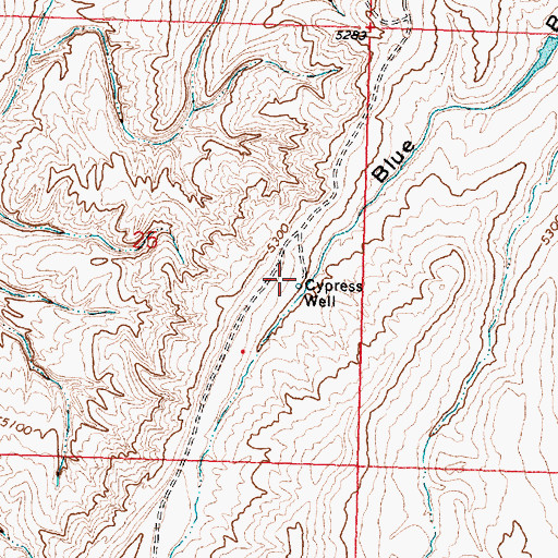 Topographic Map of Cypress Well, WY
