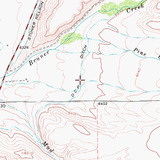 Topographic Map of D C P Ditch, WY