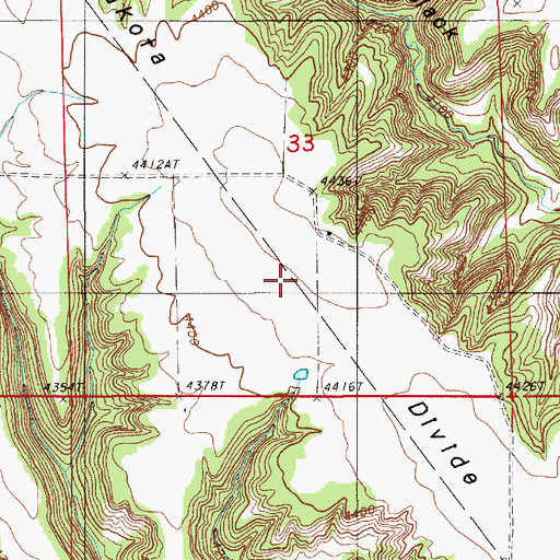 Topographic Map of Dakota Divide, WY