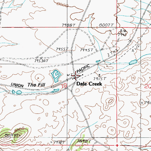 Topographic Map of Dale Creek, WY
