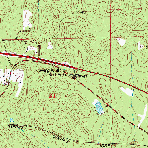 Topographic Map of Guy Cemetery, AL