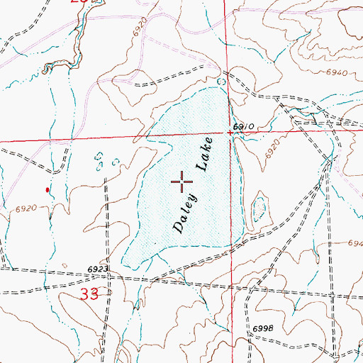 Topographic Map of Daley Lake, WY
