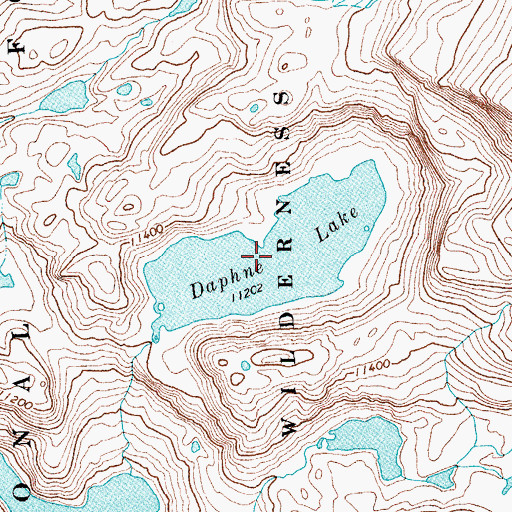 Topographic Map of Daphne Lake, WY