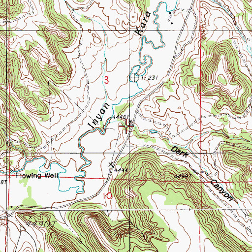 Topographic Map of Dark Canyon, WY